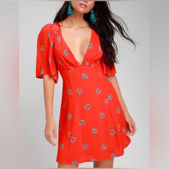 Free People Dresses & Skirts - NWT MOCKINGBIRD RED COMBO DRESS SIZE 10